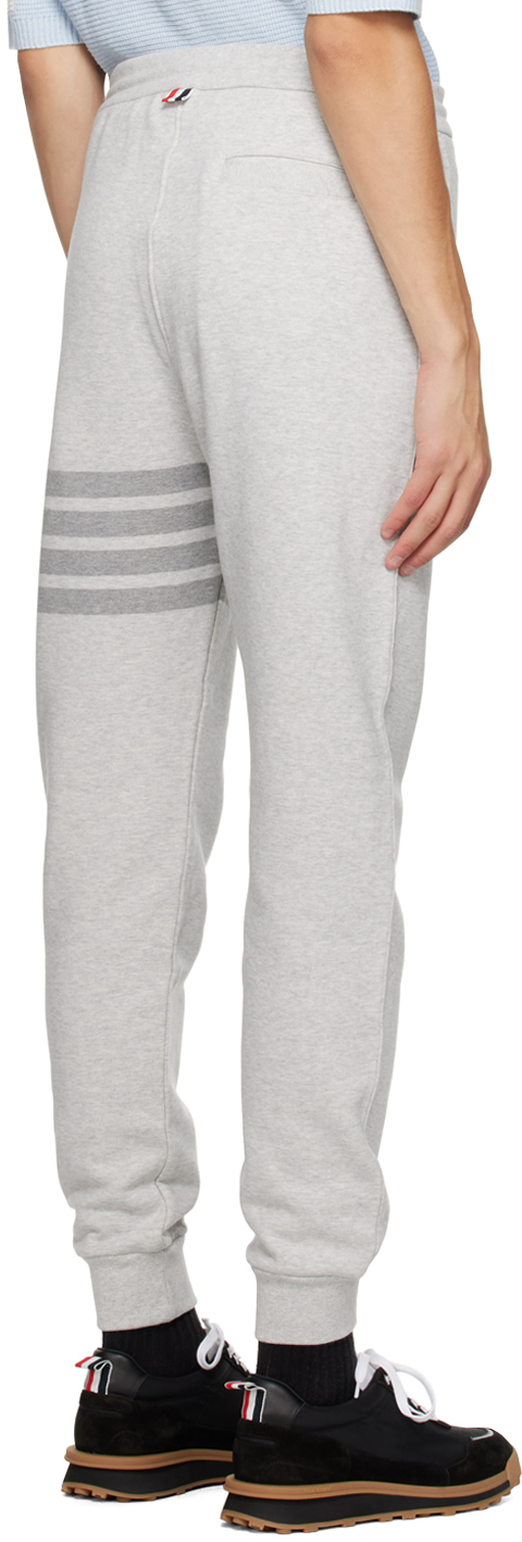 Thom Browne Sweatpants In Classic Loopback With Engineered 4 Bar Stripe In 065 Lt Grey