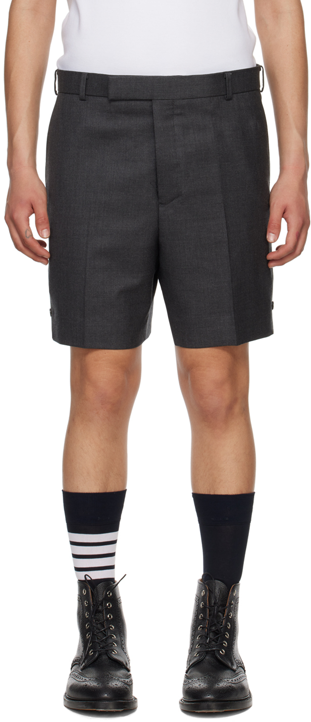 Thom Browne Gray Sack Mini Shorts In 025 Dark Grey
