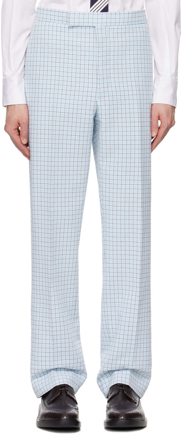 Blue Low-Rise Trousers