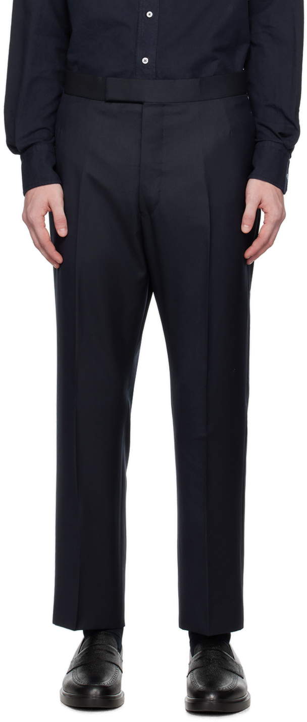 Navy Super 120s Trousers