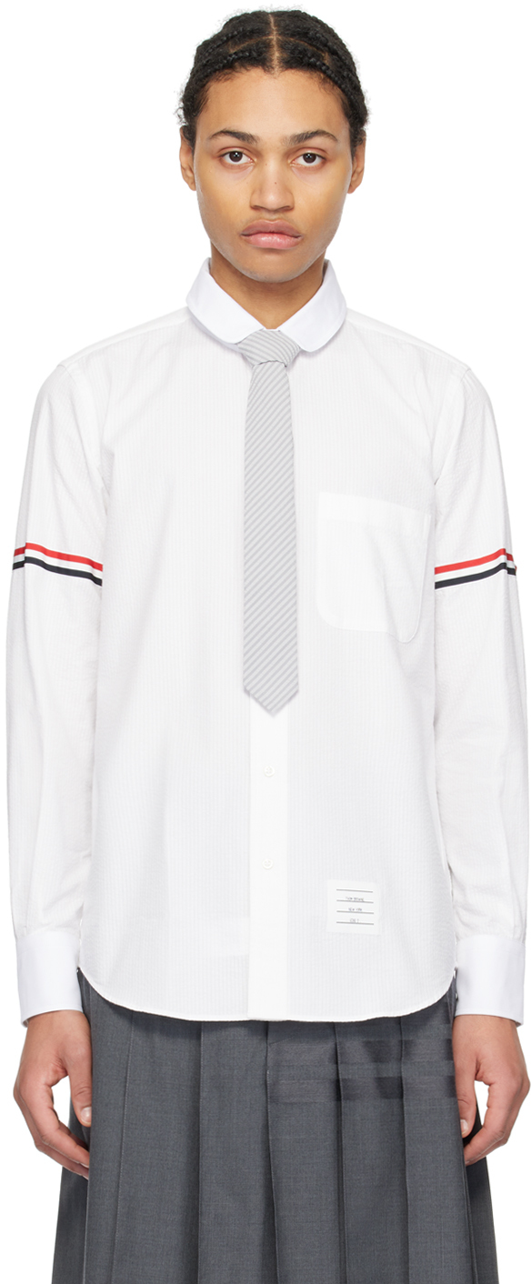 Shop Thom Browne White Armband Shirt In 100 White