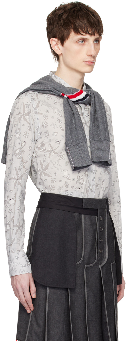 Thom Browne Gray Printed Shirt In 035 Med Grey