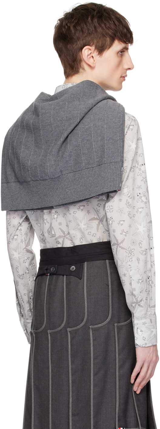 Thom Browne Gray Printed Shirt In 035 Med Grey