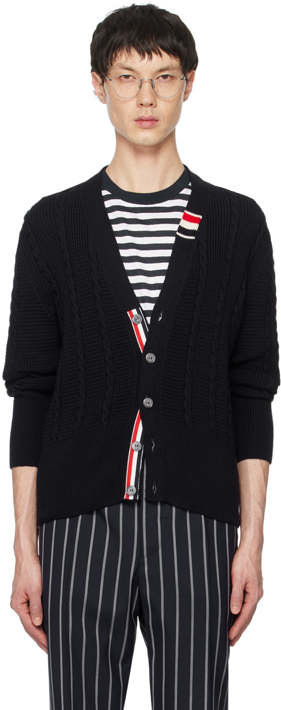 Navy hot sale cable cardigan