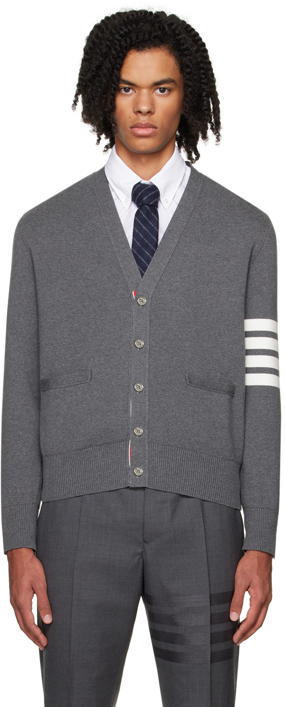 Thom Browne Gray 4-Bar Cardigan