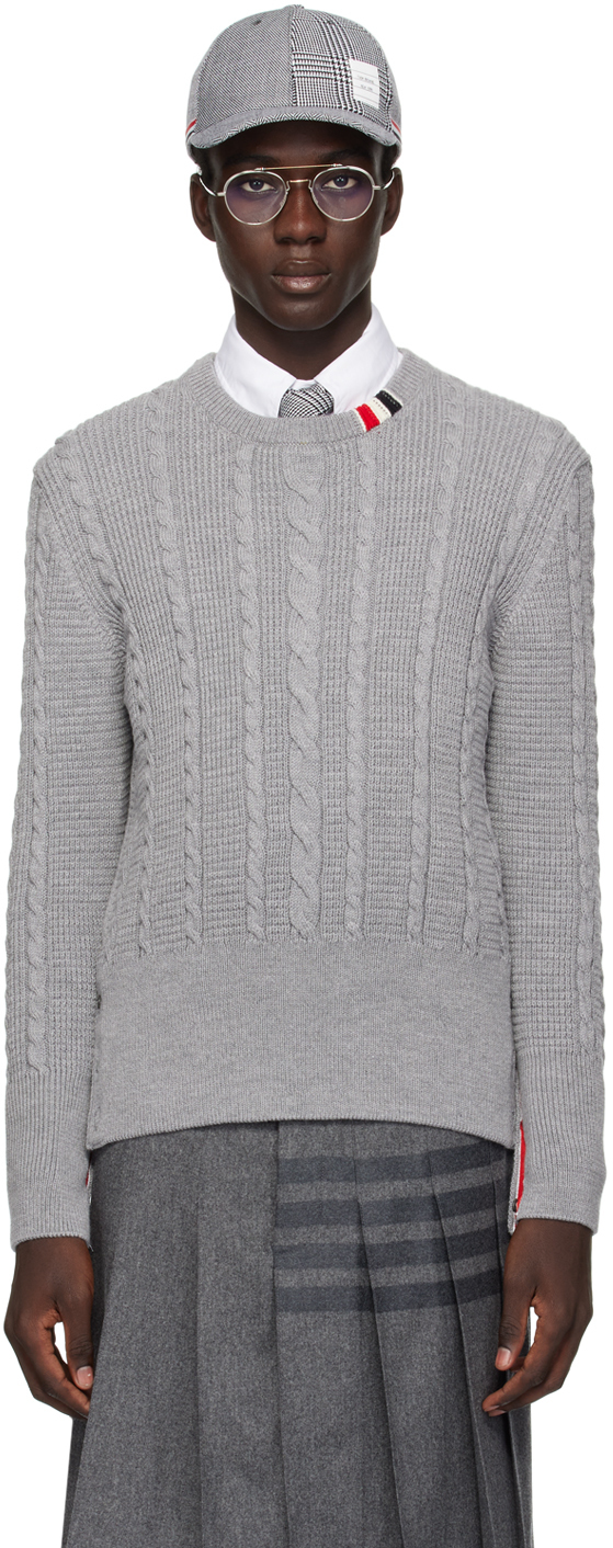THOM BROWNE. グレー系 クルーネックセーター