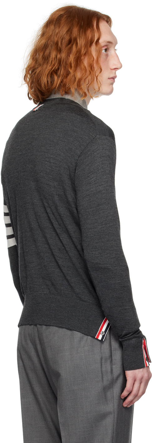 Shop Thom Browne Gray Classic 4-bar Sweater In 022 Dark Grey