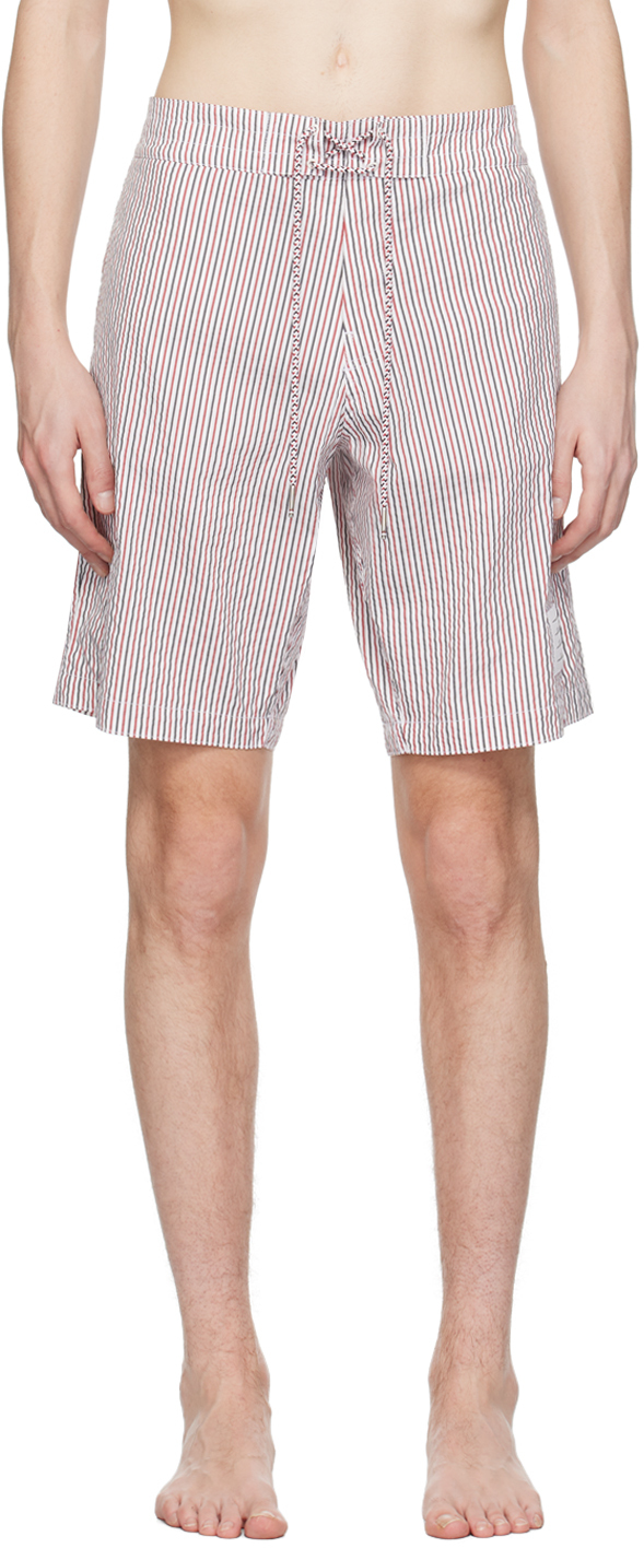 White Stripe Swim Shorts