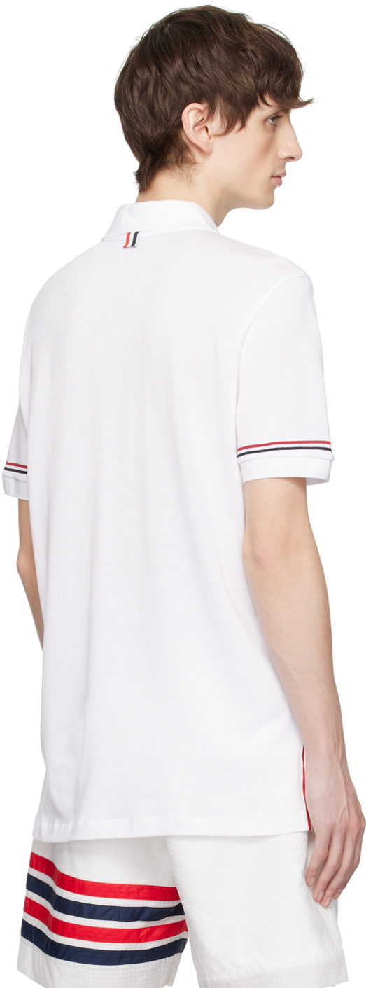 Thom Browne White Patch Polo In 100 White