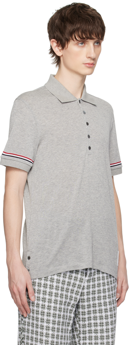 Shop Thom Browne Gray Patch Polo In 035 Med Grey