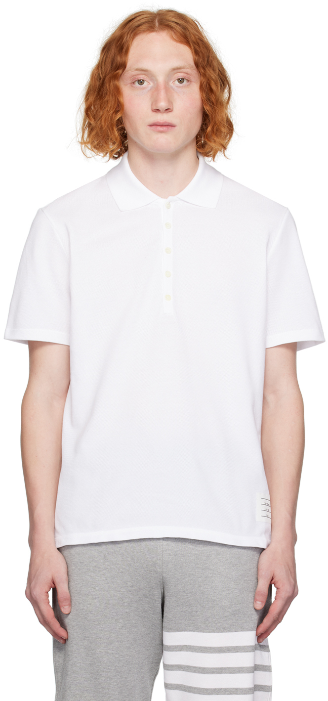 White Stripe Trim Polo