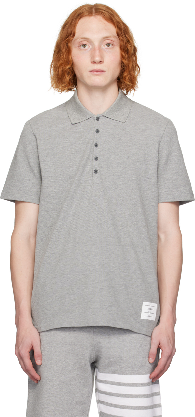 Thom Browne: Gray Relaxed-Fit Polo | SSENSE