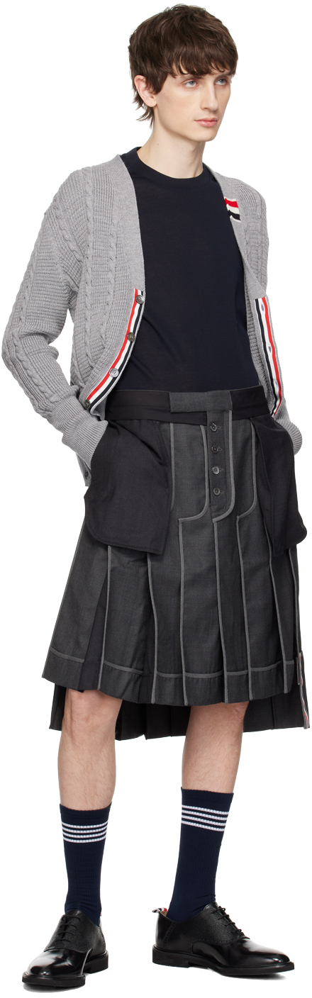 Thom Browne Polo Shirt With Lapel Short Sleeve In 415 Navy