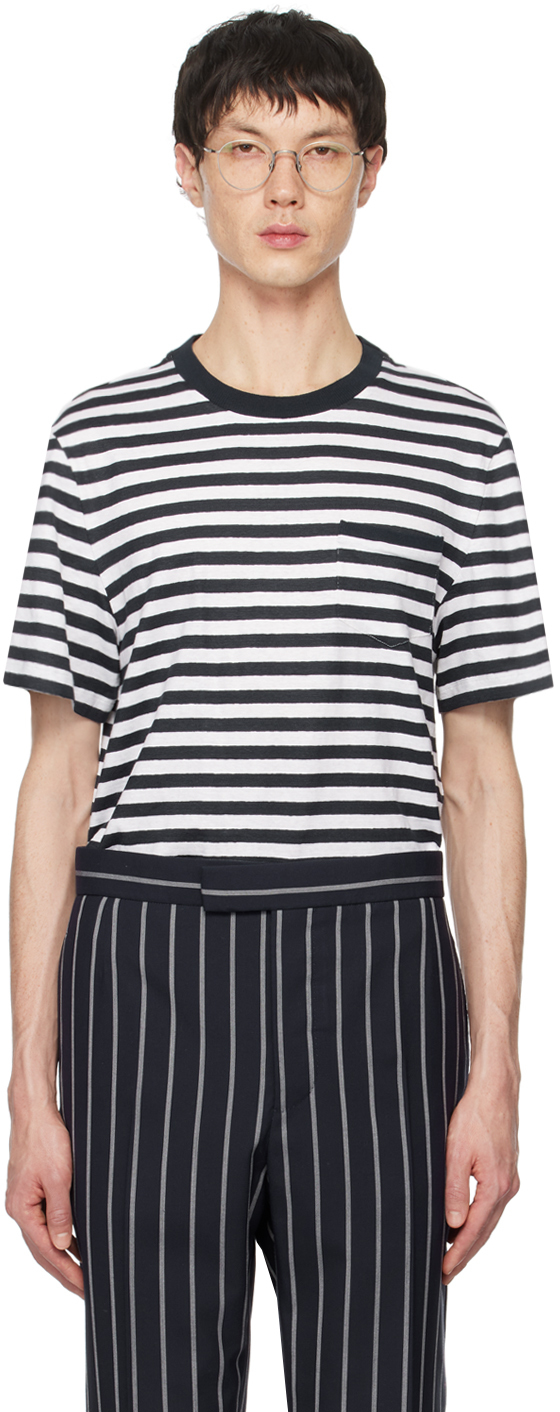 Navy Striped Pocket T-Shirt