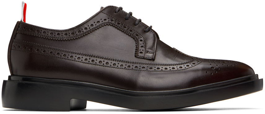 Thom Browne Brown Rubber Sole Longwing Derbys In 210 Brown