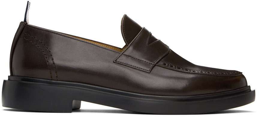 Thom Browne Brown Classic Penny Loafers In 205 Dark Brown