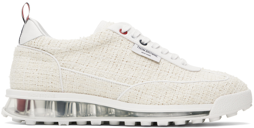 Thom Browne Off-white Tech Runner Sneakers In 100 White