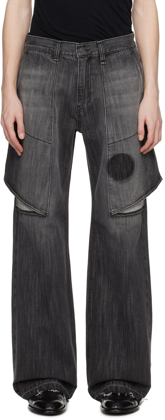 JiyongKim: Gray Layered Jeans | SSENSE