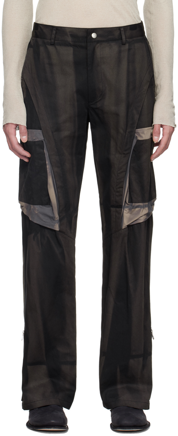 Black Sun-Bleached Cargo Pants