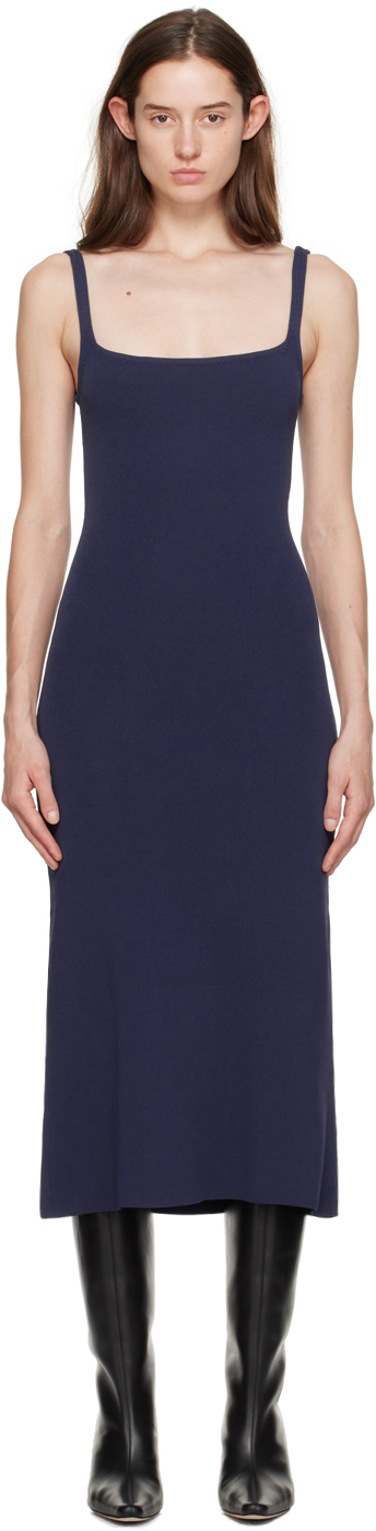 【関税込み】Staud ネイビー Paityn ミディアムワンピース Navy Paityn Midi Dress by Staud on Sale