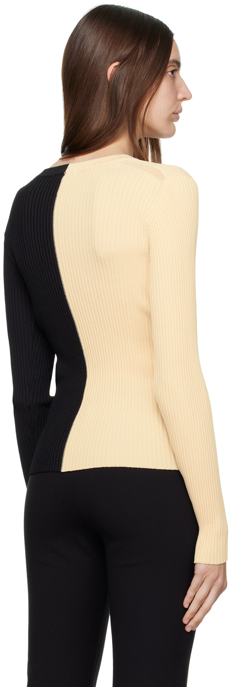Staud Beige & Black Cargo Cardigan In Bfbl Buff/black