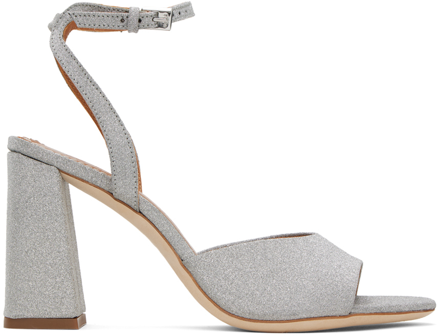 【関税込み】Staud シルバー Solange ヒールサンダル Silver Solange Heeled Sandals by Staud on Sale
