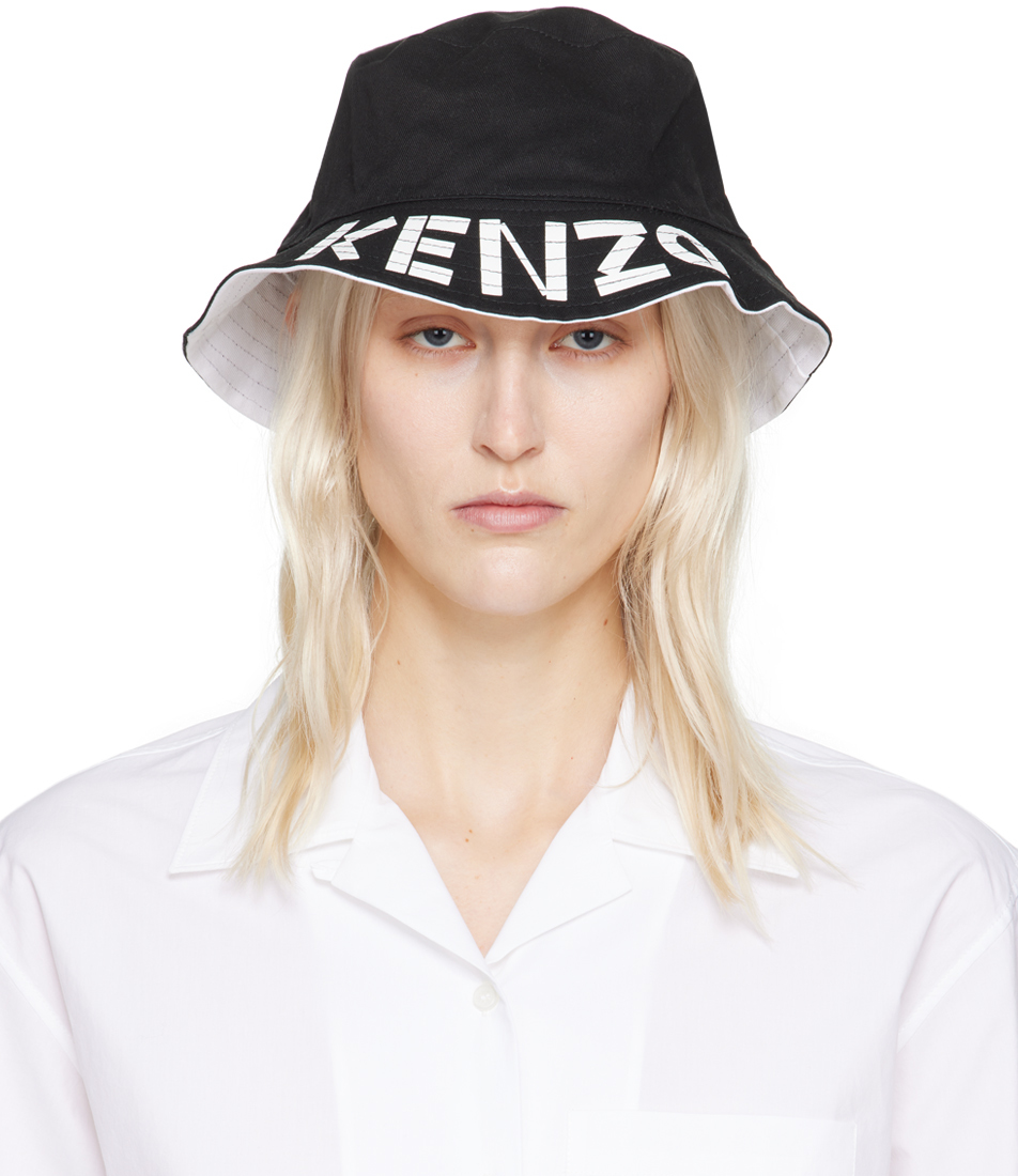 Kenzo Black White Kenzo Paris Reversible Graphy Bucket Hat SSENSE