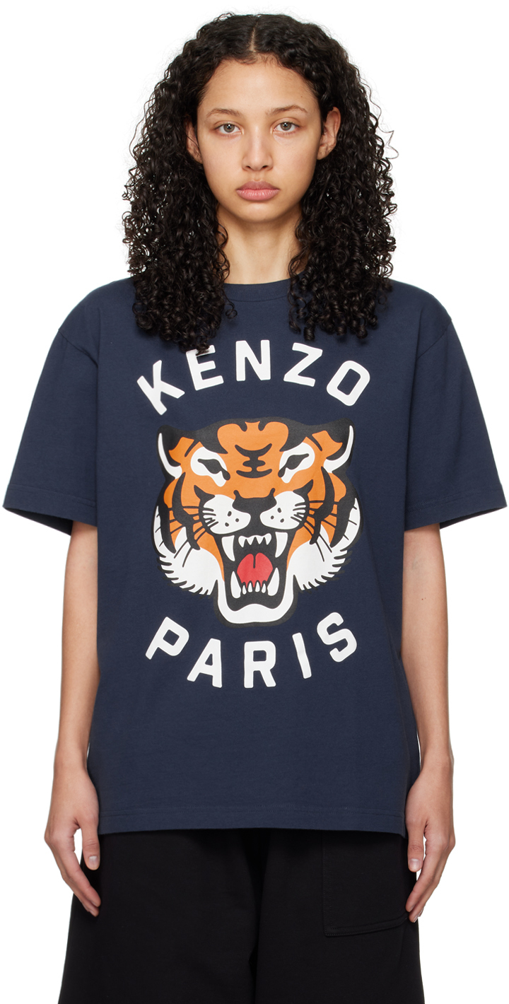 Navy Kenzo Paris Lucky Tiger T-Shirt