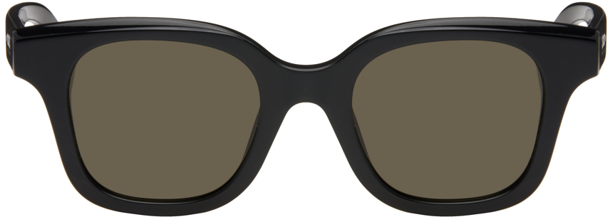 Kenzo Black  Paris Square Sunglasses In Shiny Black /green