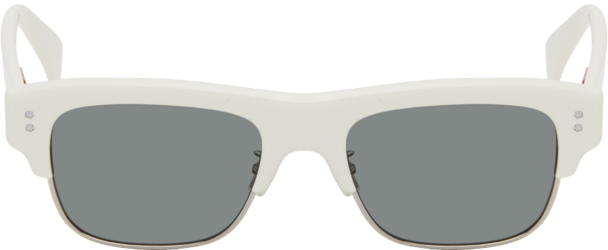 Kenzo White  Paris Boke Flower Sunglasses In White/smoke