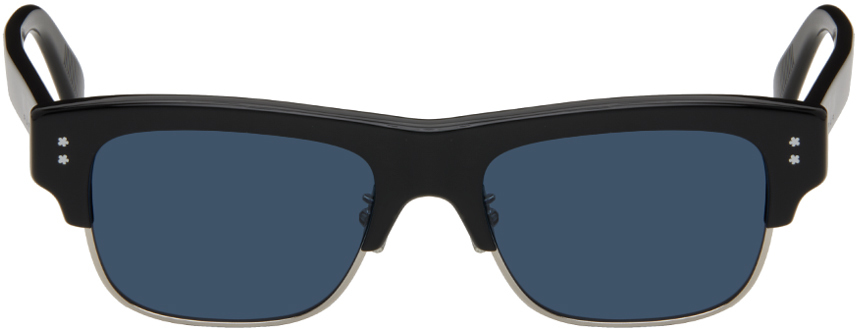 Kenzo Black  Paris Boke Flower Sunglasses In Shiny Black /blue