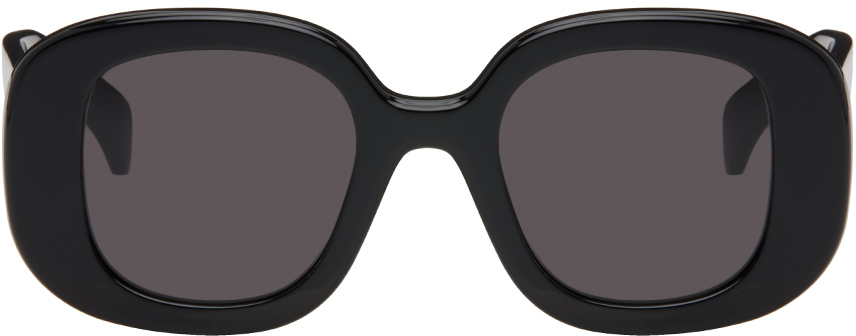 Kenzo Black  Paris Boke Flower Sunglasses In Shiny Black /smoke