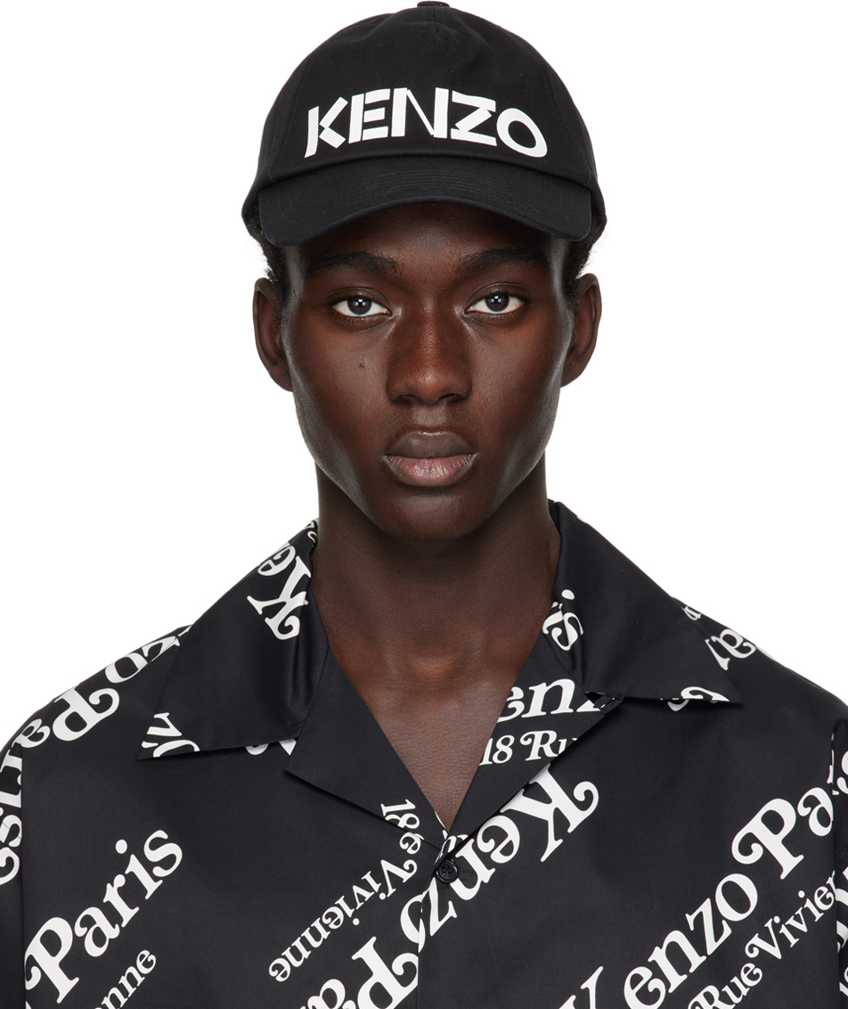 Kenzo Black  Paris Graphy Cap In 99 Black