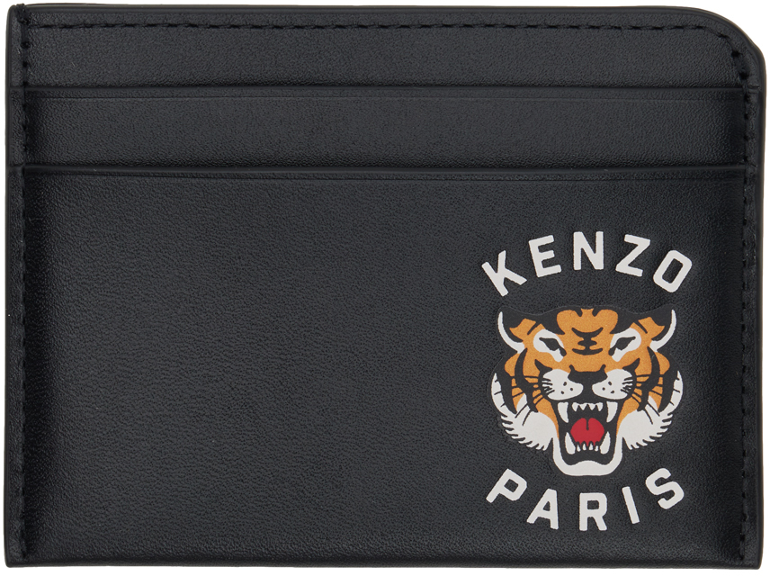 Black Kenzo Paris Lucky Tiger Card Holder