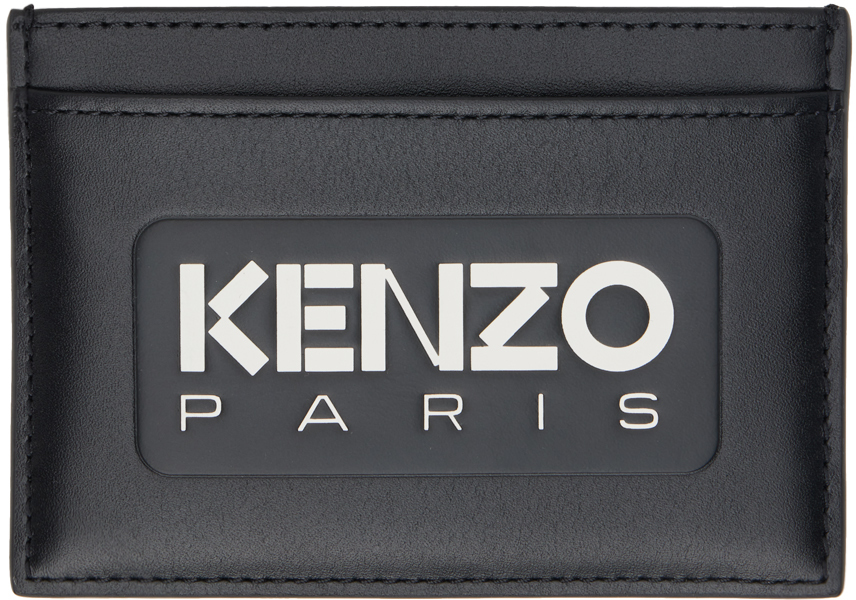 Black Kenzo Paris Emboss Leather Card Holder