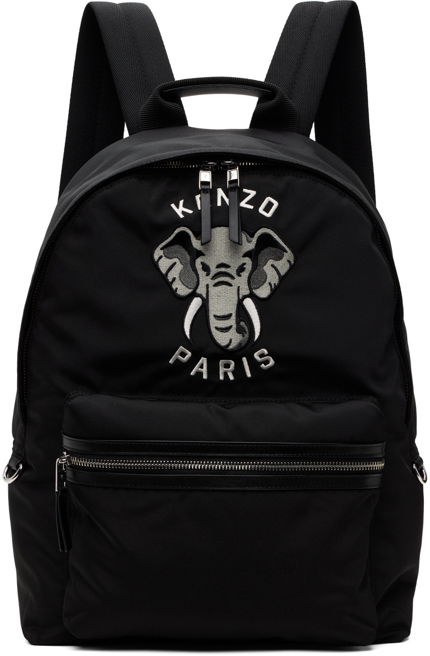 Black Kenzo Paris Logo Backpack