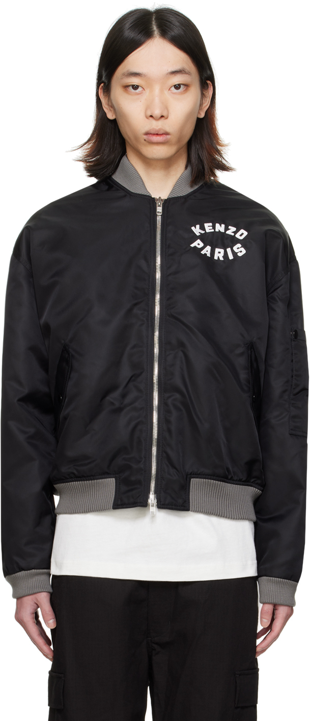 Shop Kenzo Black  Paris Lucky Tiger Bomber Jacket