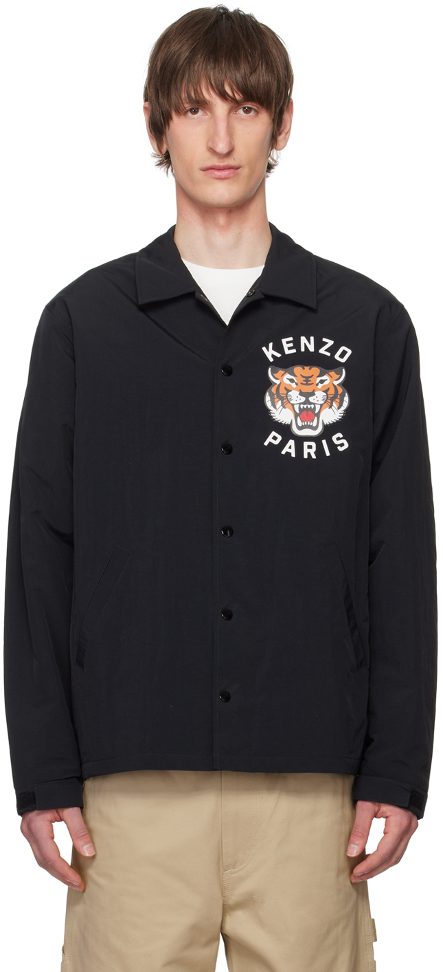 Black Kenzo Paris Lucky Tiger Jacket