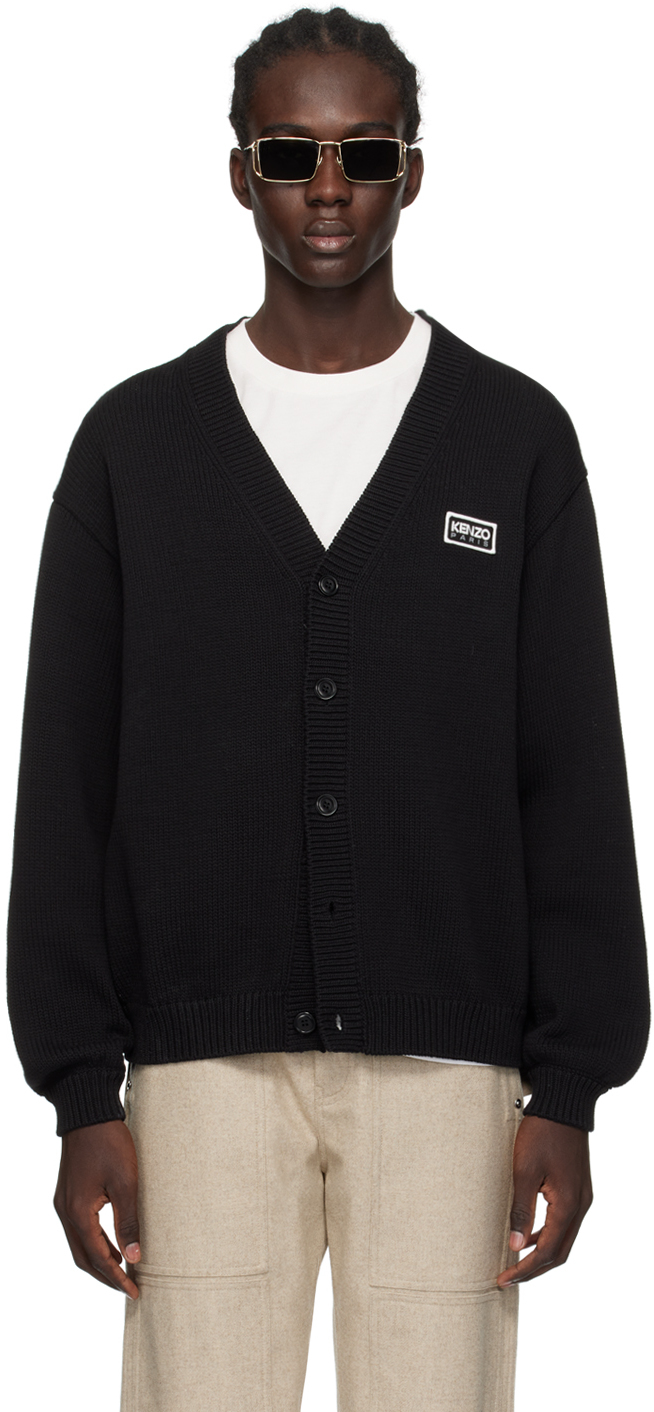 Kenzo: Black Kenzo Paris Bicolor Cardigan | SSENSE UK