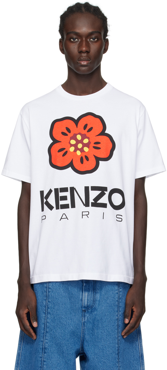 Shop Kenzo White  Paris Boke Flower T-shirt