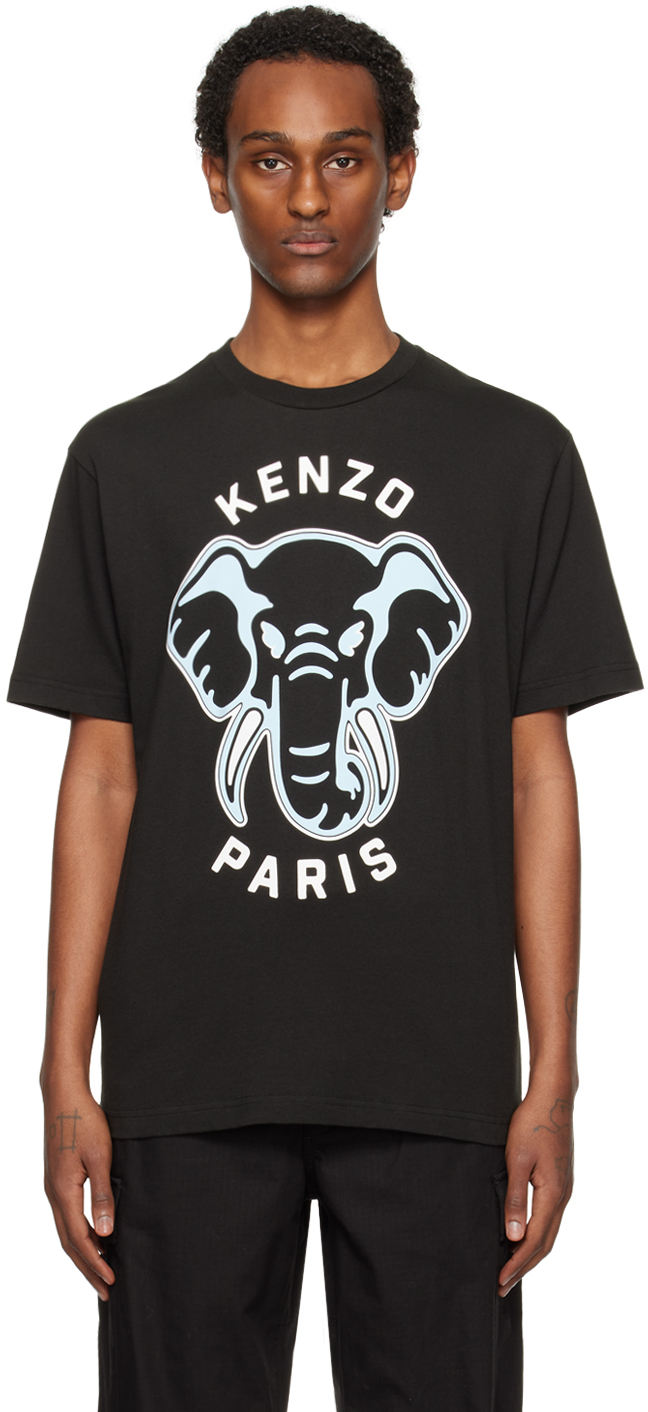 Black Kenzo Paris Elephant T-Shirt