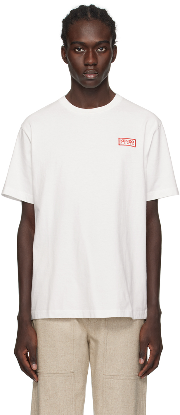 Kenzo Off-white  Paris Bicolor T-shirt In 02 Off White
