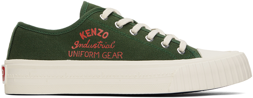 Shop Kenzo Green  Paris Foxy Low-top Sneakers In 51 Dark Khaki