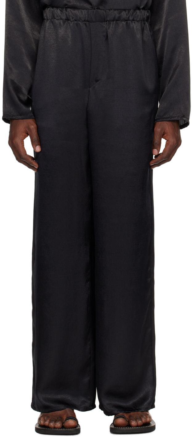 Shop Ludovic De Saint Sernin Black Elasticized Trousers In Black Vanille