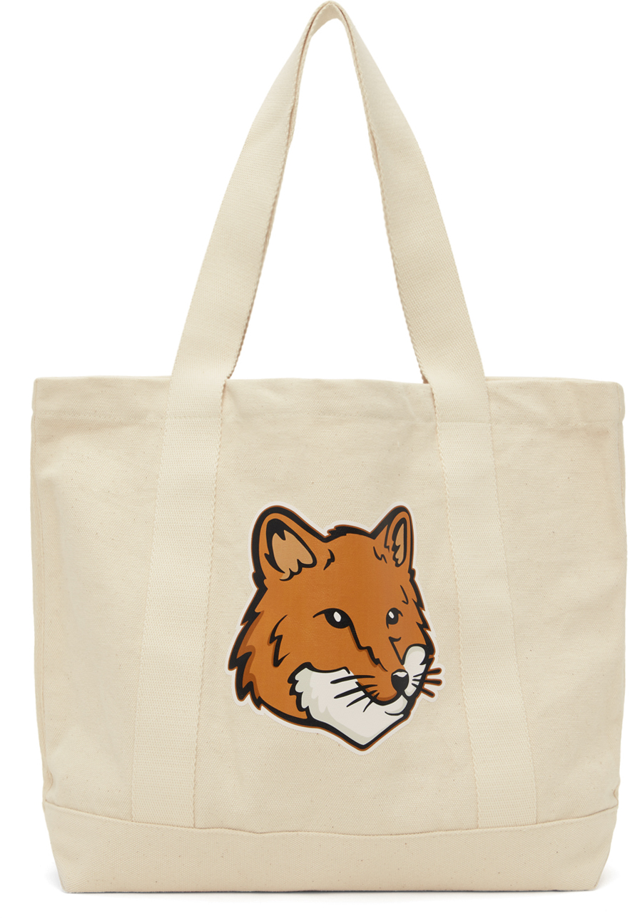 Off-White Fox Head Tote by Maison Kitsuné on Sale