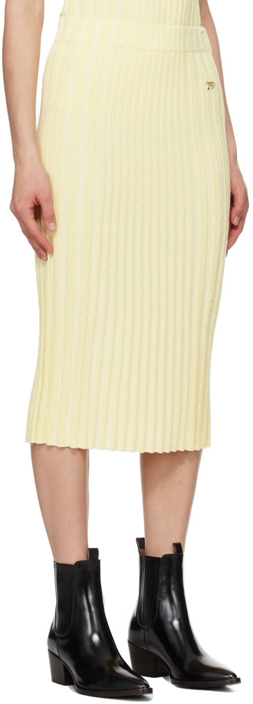 MAISON KITSUNÉ YELLOW BABY FOX MIDI SKIRT