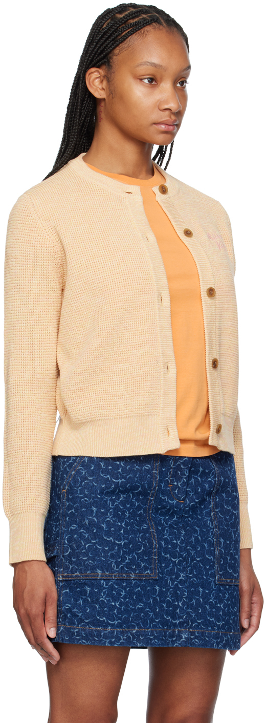 MAISON KITSUNÉ YELLOW HANDWRITING CARDIGAN