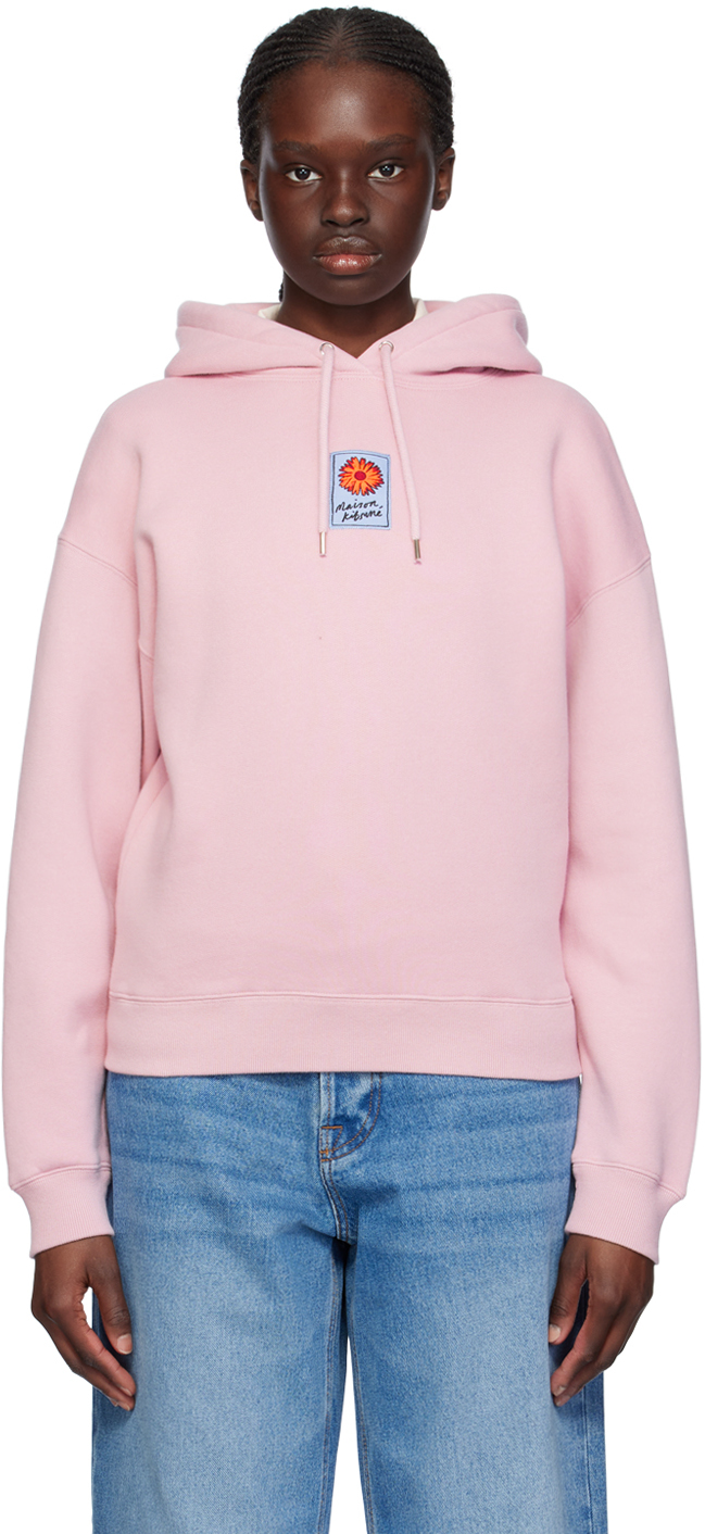 Pull à capuche rose à écusson à logo Floating Flower