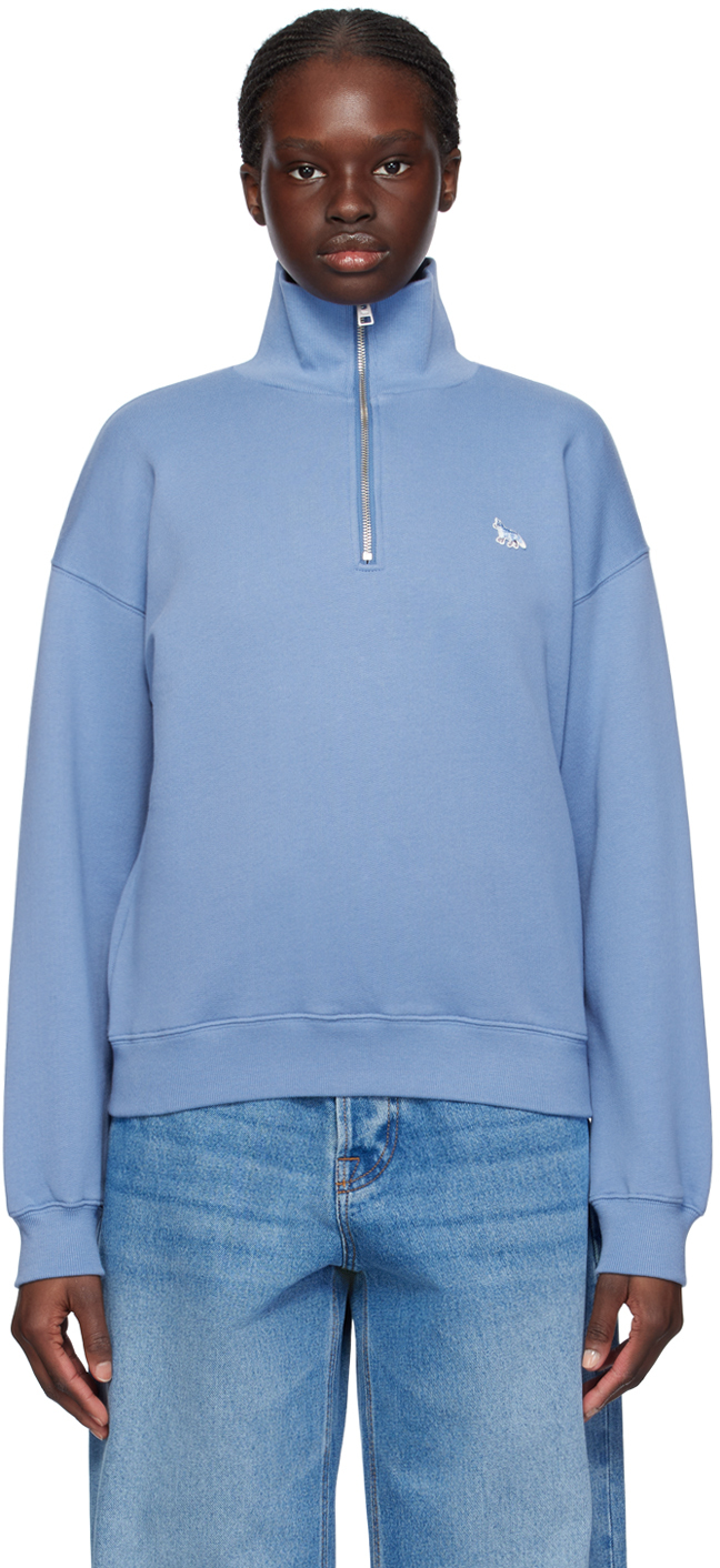 Shop Maison Kitsuné Blue Baby Fox Sweatshirt In P428 Hampton Blue