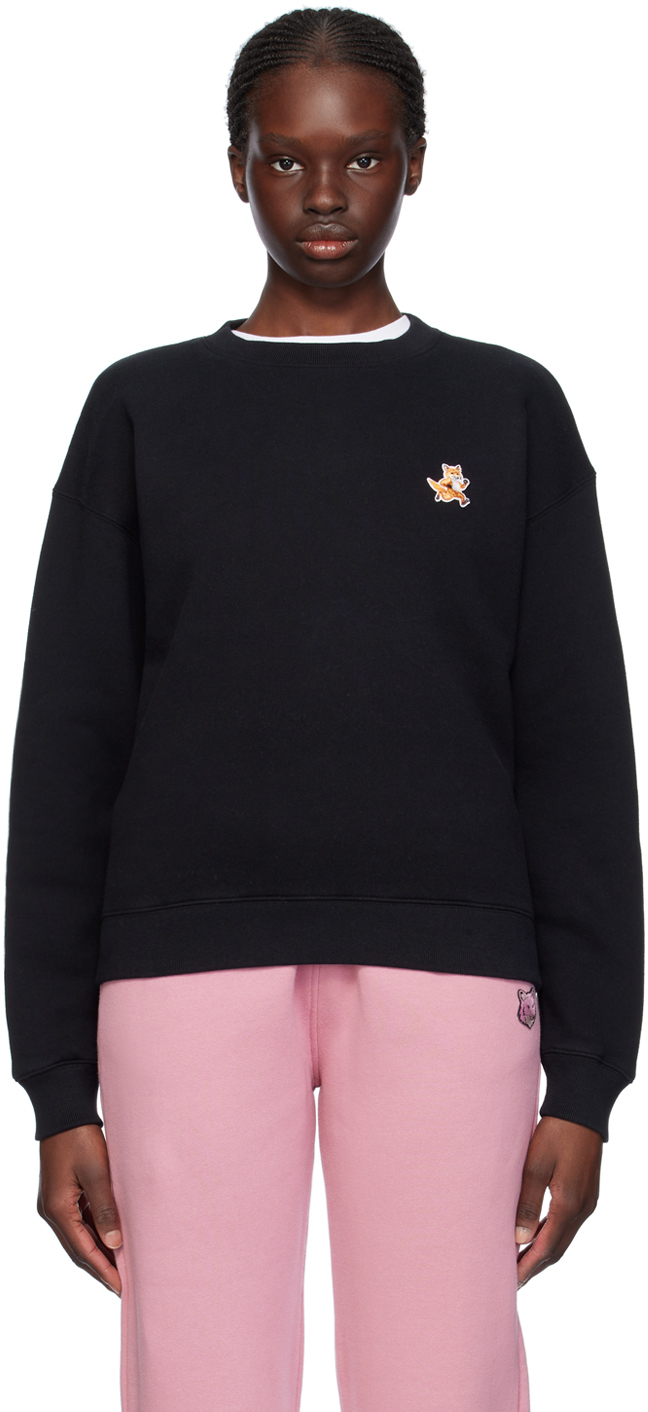 Black Speedy Fox Sweatshirt by Maison Kitsuné on Sale